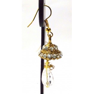 Golden Oxidized Earrings Jhumka Jhumki Jewelry Bollywood Drop Dangle Hook EA369
